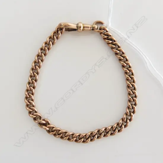 c1900 9ct ROSE GOLD SOLID CURB LINK BRACELET 14.65gms