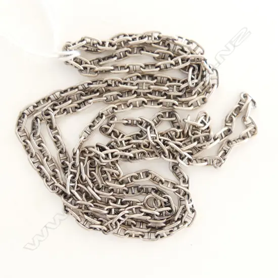 2 SILVER CAPSTAN LINK NECK CHAINS L's.640 & 600mm 34gms