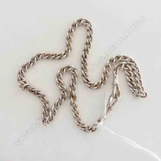 SILVER CURB LINK NECK CHAIN L.420mm 30gms