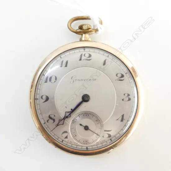 GROSVENOR open face GENT'S ROLLED GOLD POCKET WATCH C1920/1930
