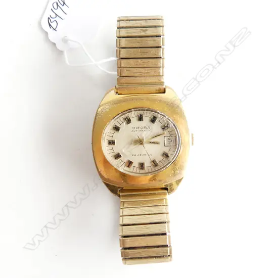 1970'S BIFORA AUTOMATIC 24 JEWEL GENT'S WRISTWATCH GOLD PLATE running 