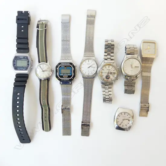 8 ASST. WRIST WATCHES; CASIO, CITIZEN, SEIKO ETC