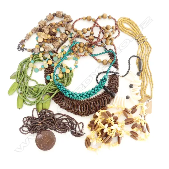 ASST BEAD, STONE, WOOD & SHELL NECKLACES