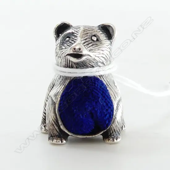 S/SILVER  TEDDY BEAR PIN CUSHION  26GRMS