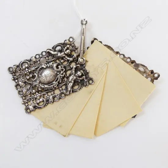 S/SILVER & IVORY DANCE CARD HOLDER TOTAL WIEGHT82GRMS