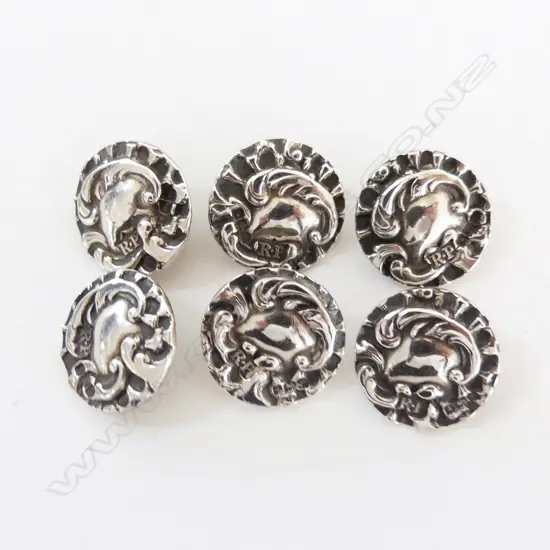 SET OF 6 S/SILVER BUTTONS