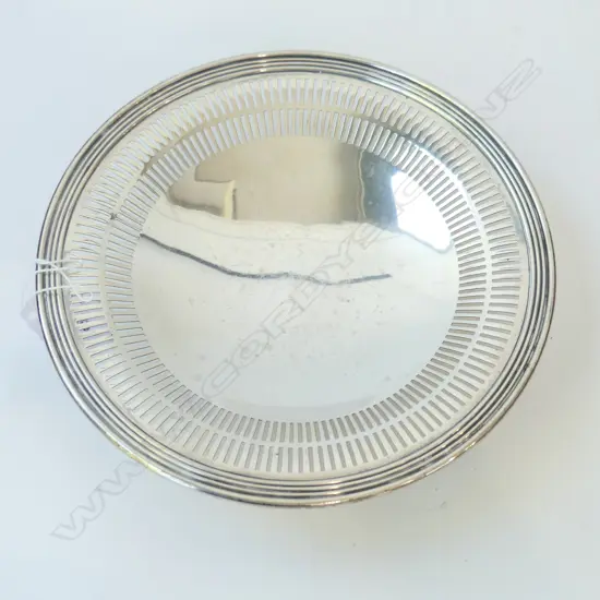 STG SILVER BOWL WITH PIERCED BORDER BIRKS USA 198GRAMS D. 190MM