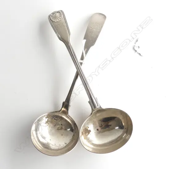 2 HALLMARKED STG SILVER LADLES 138gm