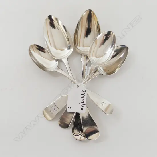 5 MISS MATCHED S/SILVER SPOONS 213GRMS