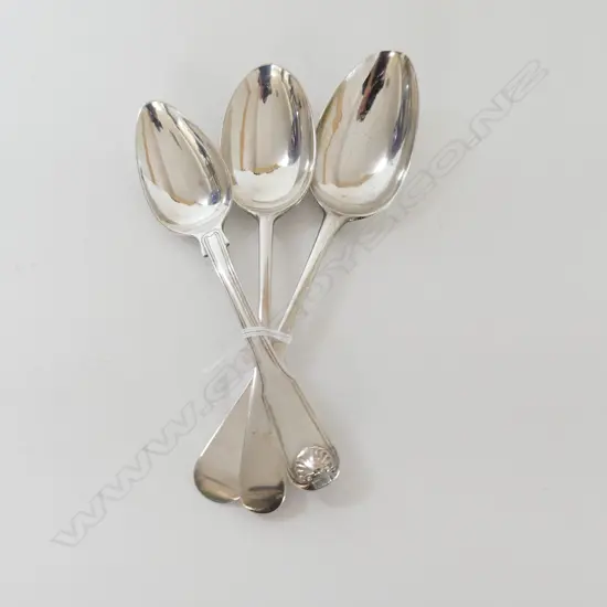 3 MISS MATCHED S/SILVER DESSERT SPOONS  208gms