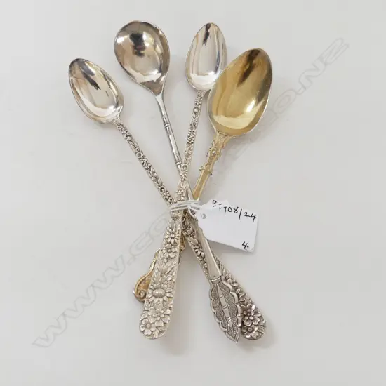 PR S/SILVER PARFAIT SPPONS S/SILVER JAM SPOON & S/SILVER CHRISTENING SPOON 140gms