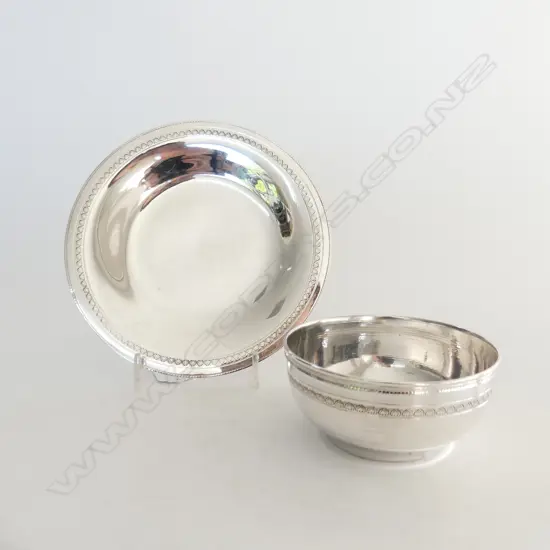 EGYPTIAN 900 SILVER PLATE 180mm dia & BOWL 303gm