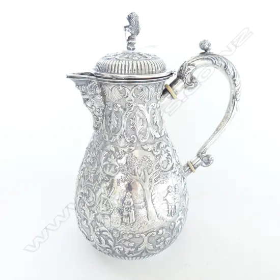 DUTCH SILVER JUG - LION PASSANT MARK 833 MIN H.230mm 528 GM