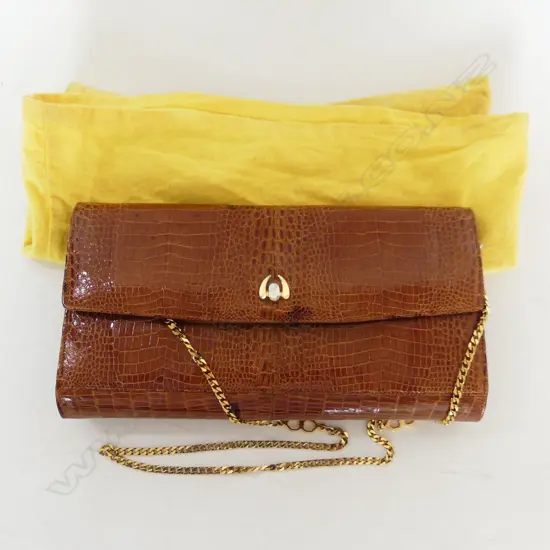 CROCODILE SKIN CLUTCH PURSE L265MM CATCH HAS HAD SOME REPAIRS