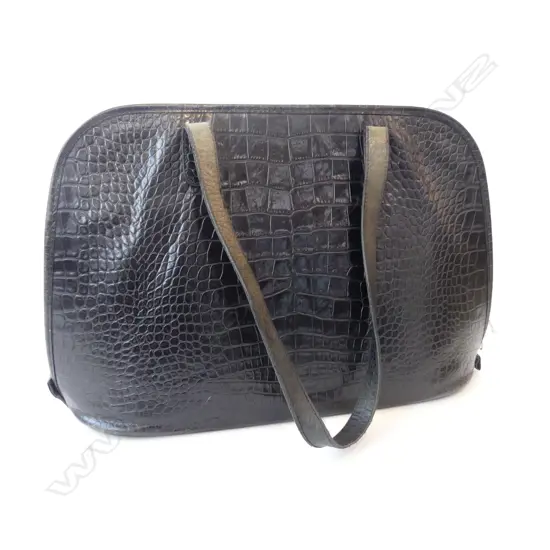 BLACK LEATHER JACK GEORGES BAG W.450mm
