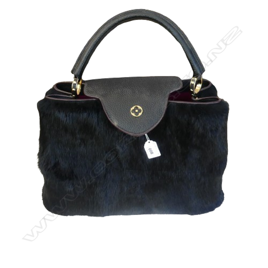LOUIS VUITTON ? HANDBAG W.330mm faux fur & leather  - NO PAPERS