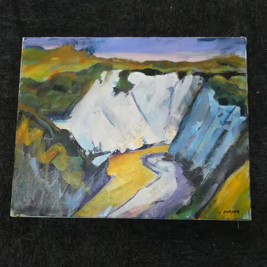 JOHN HORNER 'RANGITIKEI RIVER' OIL ON CANVAS 405x510mm