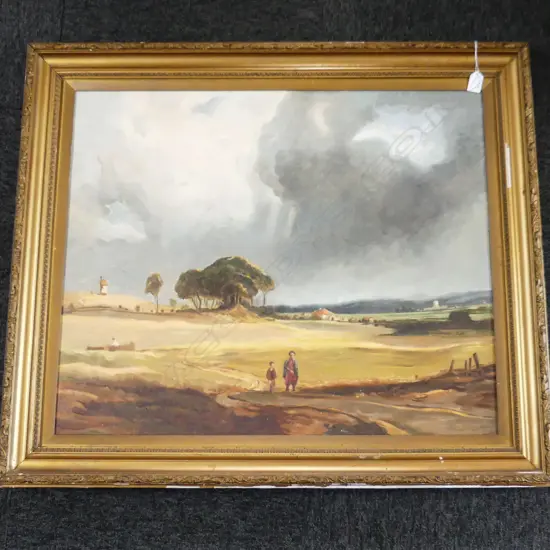 H BOEMKE OIL ON CANVAS THE STORM 750 X 640 MM DAMAGE TO CANVAS AND FRAME