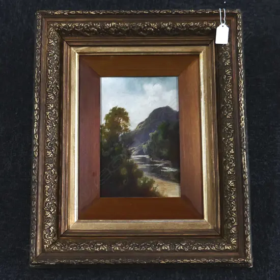 HW KIRKWOOD WEST COAST RIVER OIL ON BOARD 220 BY145MM