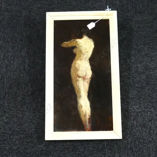 ARTIST UNKNOWN FEMALE NUDE OIL ON BOARD 505 BY225 MM