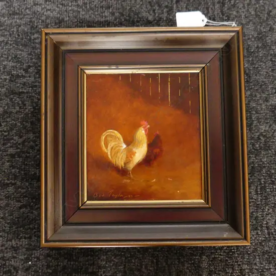 BEV TAYLOR 'A WATCHFUL EYE' OIL ON BOARD '85 135x125mm