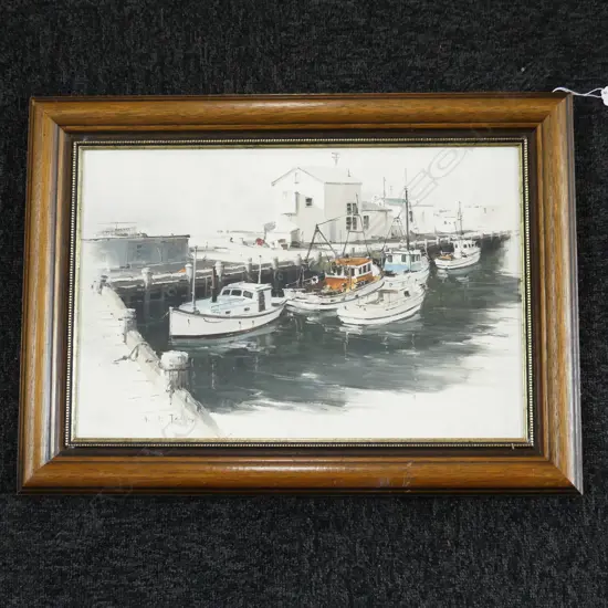 GRAHAM TAYLOR 'FISHERMANS CORNER LYTTELTON HARBOUR' OIL ON BOARD 290x445mm