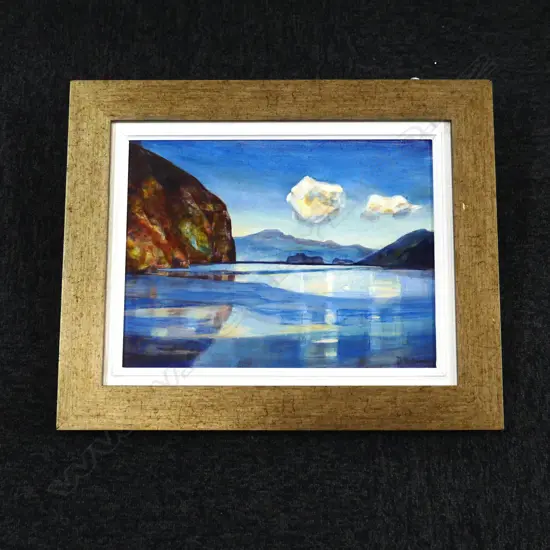 D HELMORE OIL ON BOARD LAKE SCENE WITH CLOUDS 295 BY395 MM