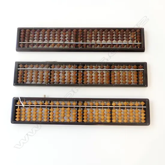 3 VINTAGE ROSEWOOD  JAPANESE ABACUS L330MM