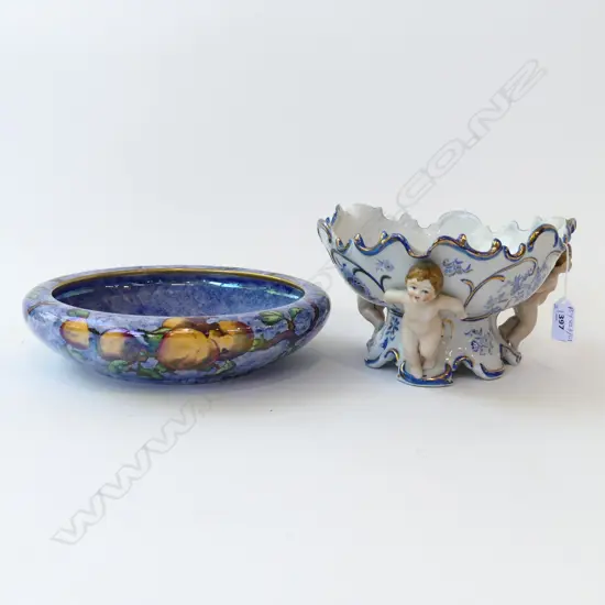 BYZANTA WARE LUSTRE BOWL 265mm dia + JAPANESE BOWL
