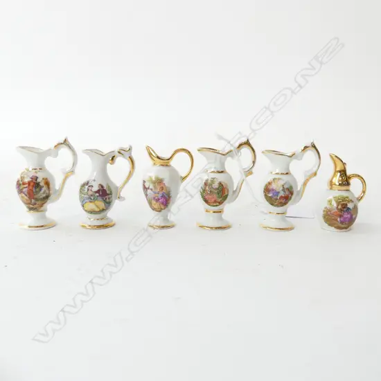 LIMOGES FRANCE 7  MINIATURE JUGS H.50MM
