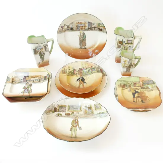 13 PCES ASST. ROYAL DOULTON DICKENS WARE INCL. 3 JUGS H.190mm