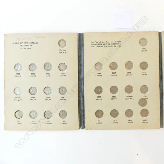 JB FOLDER ALL THREEPENSES NZ INCLUDES 1935