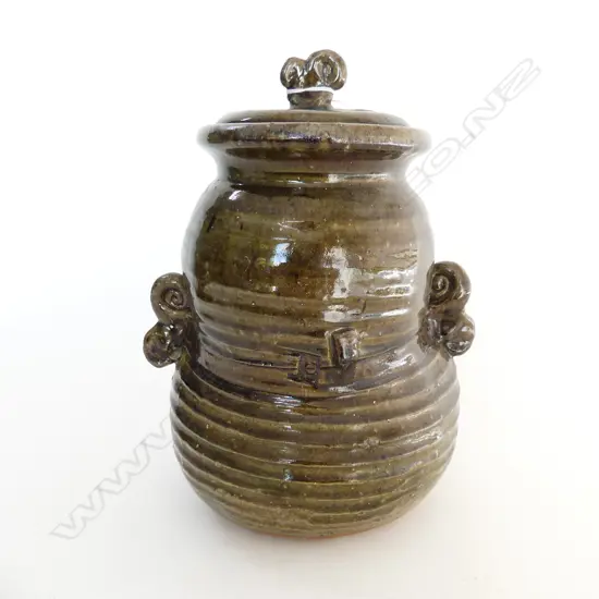 LRG GEORGE KOJIS LIDDED POTTERY JAR