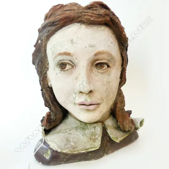 HELEN PERRETT CERAMIC HEAD OF YOUNG WOMAN H.340mm some faults
