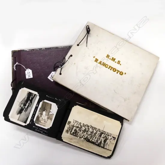 3 VINTAGE PHOTO ALBUMS; 1950s CANTERBURY, WWII RNZAF, R.M.S. RANGITOTO