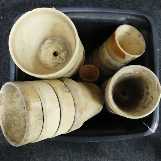 BOX CRUM POTTERY GARDEN POTS