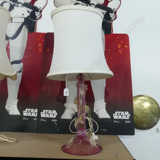 VINTAGE PINK MURANO GLASS LAMP H.725mm - MINOR LOSSES