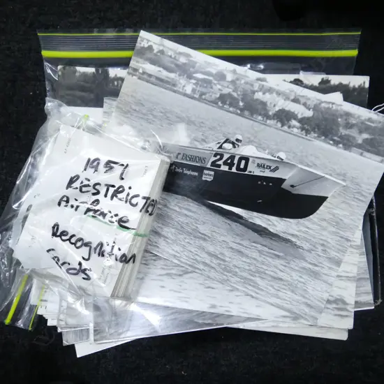 BOX ASST. VINTAGE AIRFORCE / AEROPLANE, YACHT PHOTOS ETC