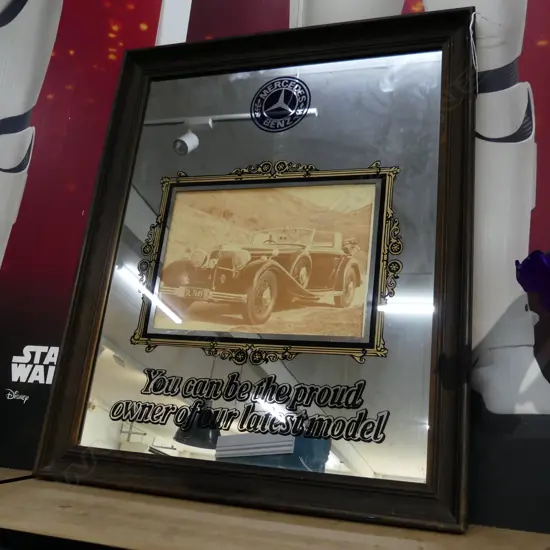 MERCEDES BENZ VINTAGE STYLE MIRROR 520x420mm