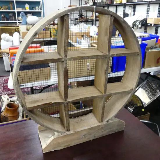 WOODEN SHELVES 560mm dia ON STAND