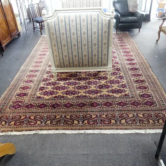 LG HAND KNOTTED ALL WOOL BROWN RUG 3800x2730mm