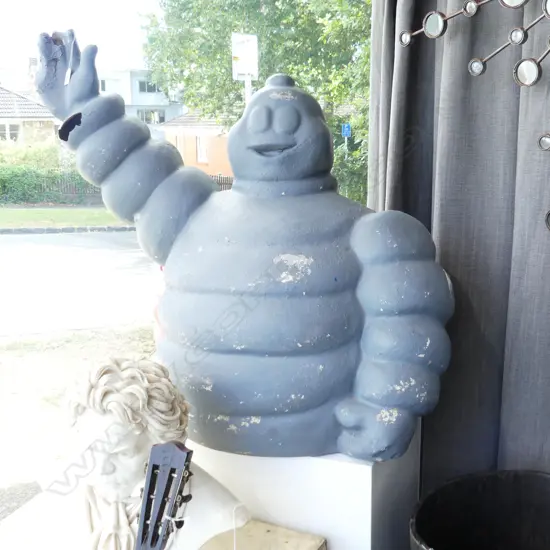 GREY PAINTED FIBREGLASS MICHELIN MAN - FAULTS H700 W900 D600mm