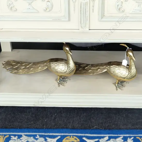 2 BRASS PEACOCKS L.520mm