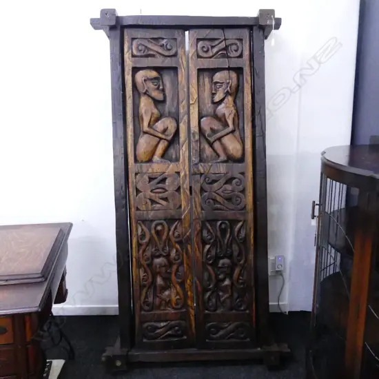 LG CARVED WOODEN DOORS - LAOS FAMILY CRYPT 1840x980mm