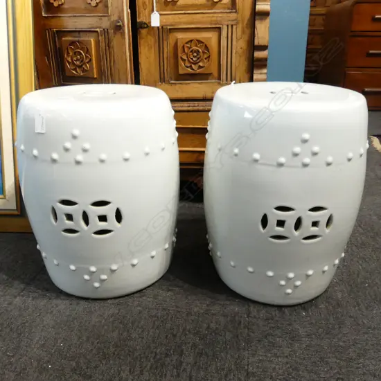 PAIR OF CHINESE GARDEN SEATS H 460 MM