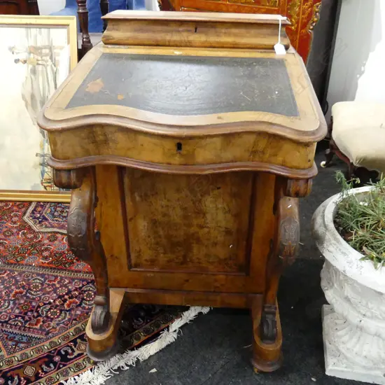 VICTORIAN DAVENPORT H.860mm -SOME OLD BORER HOLES