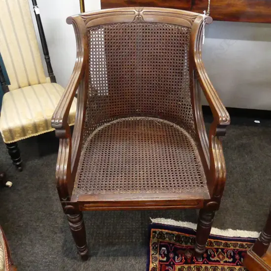 REGENCY CANED ARMCHAIR