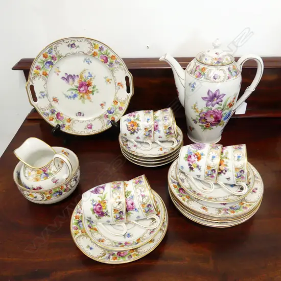 DRESDEN FLORAL COFFEE SET 6 PLACE SETTING