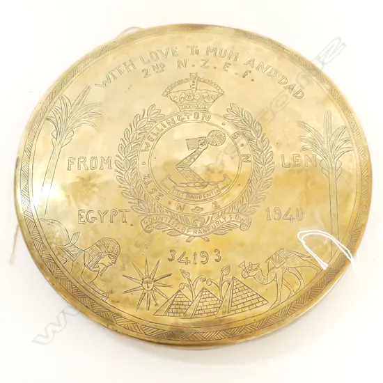 BRASS WW2 NZEF EGYPTIAN  GONG SOV DATED 1940 DIA 260MM