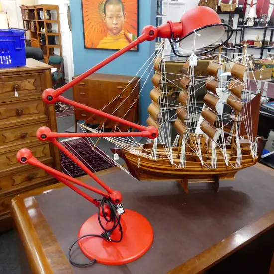 RED JIELDE AJUSTABLE INDUSTRIAL STYLE 6 ARM LAMP